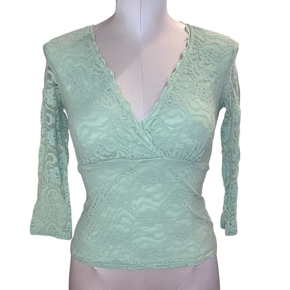 Trixxi Mint Green Lace Blouse